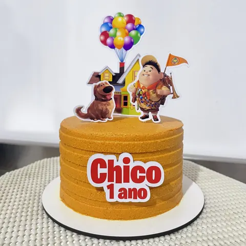 Bolo pet tema Up Altas Aventuras para o Chico de 1 ano